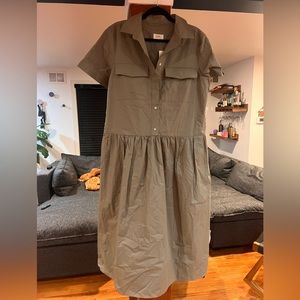 Army green Maeve shirt dress